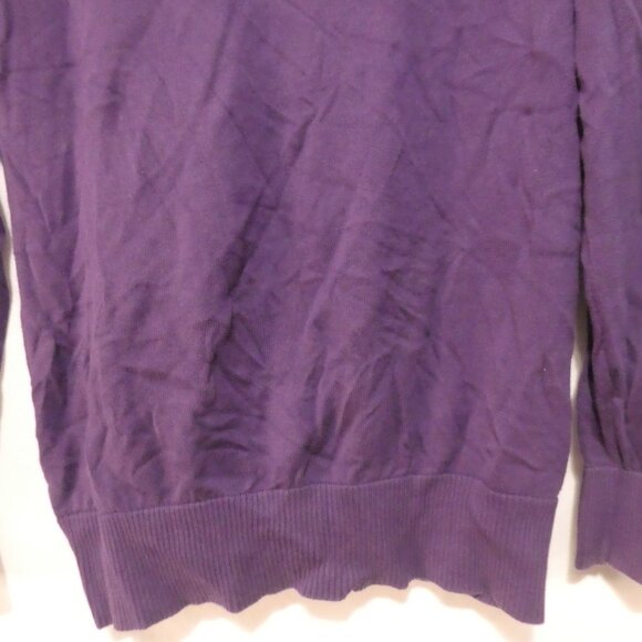 TOMMY HILFIGER | large | Purple Button-Up V-Neck Cardigan | 100% Prima Cotton - Picture 13 of 15